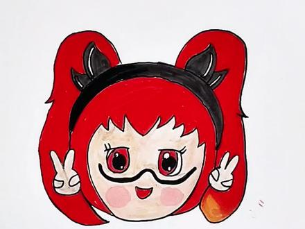 女儿画的是安琪拉🥰还是老奶奶👵啊?#脑洞大开 #安琪拉 #限时表情包 #一起学画画 #儿童创意手工