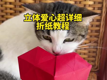立体爱心超详细折纸教程 #折纸教程 #爱心折纸
