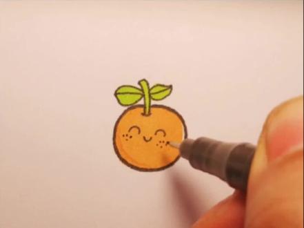 萌画一个小橘子,祝你新的一年大吉大利~#简笔画教程 #简单画画 #可爱 #可爱简笔画