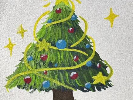 画上属于你们自己的圣诞树吧~#画画其实很简单 #跟着抖音学画画 #手绘 #绘画教程 #零基础学画画