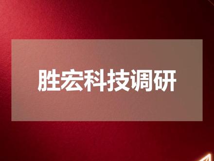 胜宏科技调研