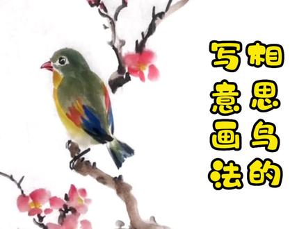 相思鸟的写意画法#国画 #爱鸟护鸟 #艺术