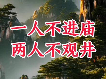 一人不进庙,两人不抱树……#领悟人生 #好山好水好风景