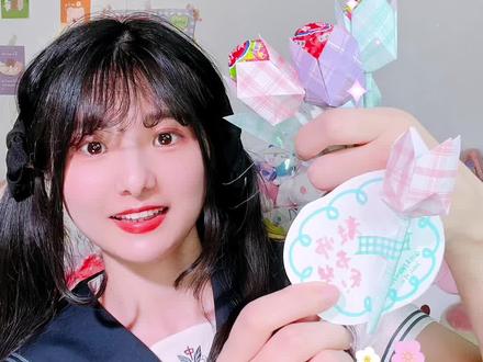 折纸就能做的教师节花束,康乃馨棒棒糖~#教师节手工 #教师节花束 #折纸