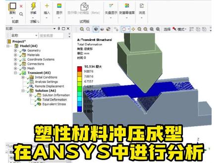 ANSYS Workbench系列课程之实用小案例——塑性材料冲压成型分析#ANSYS#有限元分析#ansysworkbench#塑性材料#冲压#视频教程