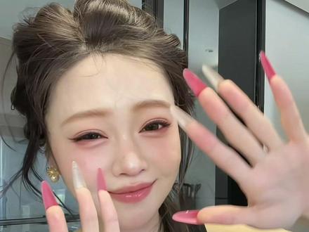 好嗲好爱 🎀在家自制江坂丽奈同款美甲💅 #美甲教程 #显白美甲 #粉嫩美甲 #江坂丽奈 #自制美甲