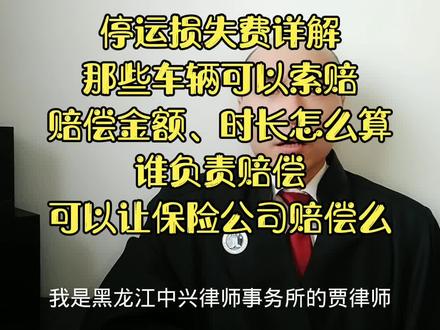 停运损失费详解。那些车辆可以索赔,赔偿金额、时长怎么算,谁负责赔偿,可以让保险公司赔偿么?#停运损失费 #交通事故#法律咨询#同城热门