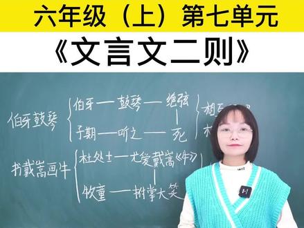 #六年级语文上册第七单元第22课《文言文二则》课文板书分享。#新解新教材 #语文学霸请回答 #板书分享