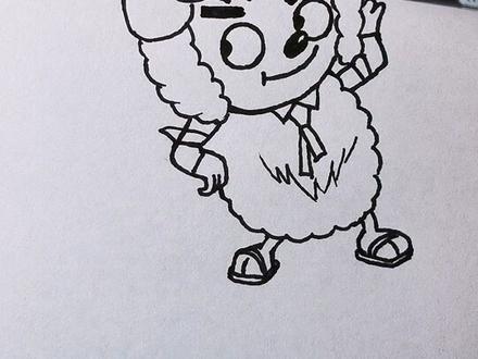 姐姐画的沸羊羊pk我画的沸羊羊。#萌知计划 #兴趣才艺 #简笔画 @抖音青少年