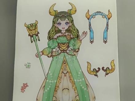 金牛座装扮的少女#星座贴纸 #换装贴纸 #手工diy