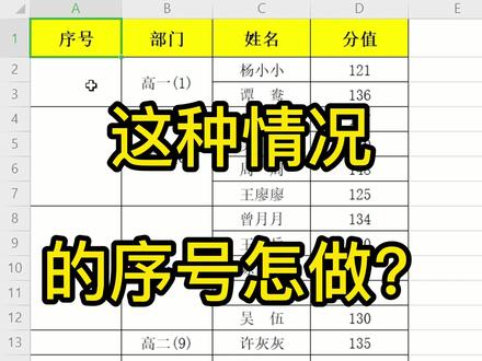 遇到这种合并单元格,序号该如何输入呢?#excel #wps #涨知识 #干货