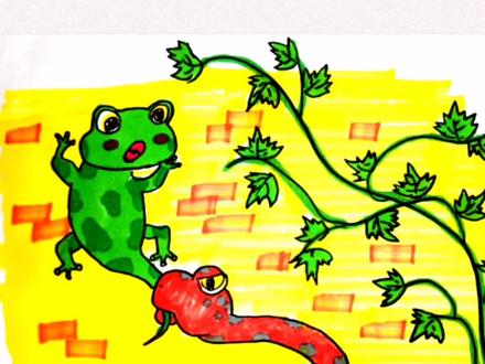 边听故事边学画,儿童寓言故事《小壁虎借尾巴》创意简笔画 #简笔画教程 #儿童寓言故事 #儿童简笔画 #儿童画