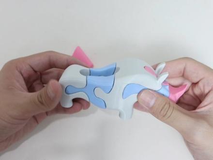 动物鲁班锁:犀牛!这么“难”? #玩具开箱 #鲁班锁 #益智玩具