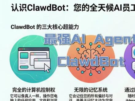 全天候AI Agent:ClawdBot ClawdBot开源人工智能代理工具,它能够全天候自主操控计算机并执行各类复杂任务。具备无限记忆能力,可以通过各种通讯软件进行远程交互,并能自主编写代码、处理邮件及创建项目管理系统。作者建议将其安装在独立环境(如 Mac Mini 或虚拟服务器)中,以确保主电脑的隐私与安全。用户可以根据需求选择不同的AI 模型(如 Claude 或 GPT)作为其内核,并通过与其“谈话”来个性化定制其工作习惯。作者认为这种具人类员工素质的技术将极大提升个人生产力,但也对该技术可能引发的社会职能变革与就业冲击表达了深切忧虑。
#大模型 #aiagent #clawdbot #智能体