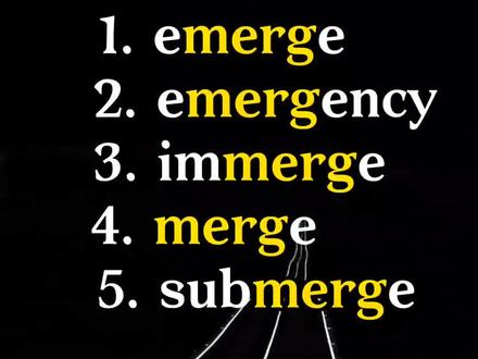 记住一个词根就能记住一串四级单词,merg沉的意思#每天学习英语一点点 #英语单词速记