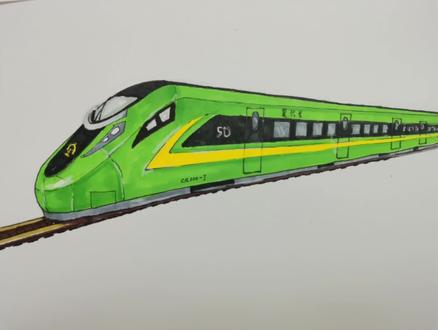 复兴号CR200J型电力动车组,是叫蓝妹妹还是蓝胖子?傻傻分不清楚 #复兴号 #画复兴号 #画高铁 #画和谐号 #画火车 #画画
