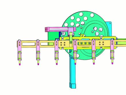 凸轮连杆多工位同步移栽机构,这款机构凡人想不出来O(∩_∩)O #凸轮机构 #机械原理 #非标自动化