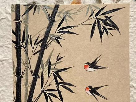 竹报平安燕归来 以流光为墨,绘出墨竹疏影#马克笔教程 #零基础学画画 #马克笔手绘 #画画教程 #艺术在抖音