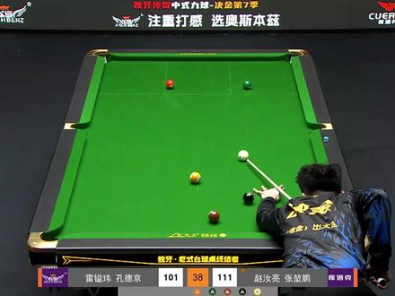 张堃鹏强行纠错拿下制胜小金,将惊雷组合彻底逼入绝境。 #张堃鹏 #赵汝亮 #台球是一种生活 #独牙九球比赛 #孔德京