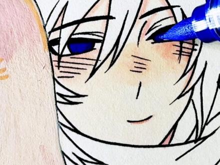 听说画锖义会火?真的假的 下期宝子们还想看我画谁呢~#手绘#锖义#富冈义勇 #锖兔 #初描丙烯马克笔