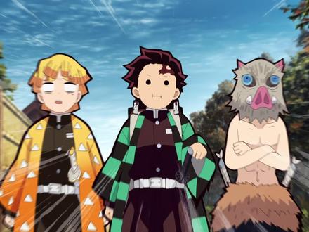 这中二病真有点说法呀 咋都长得这么带劲呢 #鬼灭之刃 #锖兔 #伊之助 #充能计划 #我在抖音看动漫