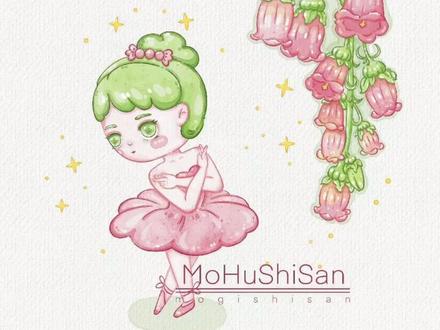 风铃草下跳舞的芭蕾女孩#procreate绘画 #ipad绘画 #画画 #没事就画画 #爱画画 #画渣日常 #芭蕾女孩