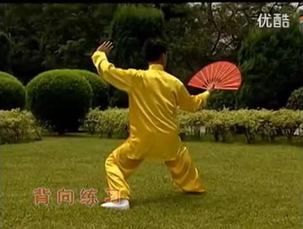 42式太极莲花扇口令背面9-18师教学