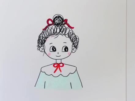 简笔画小姑娘。简单易学,有手就会画。#跟着抖音学画画 #教你学画画 #零基础学画画 #可爱简笔画