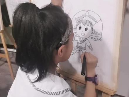 #爱画画的孩子 #一起学画画# 壮族三月三画
