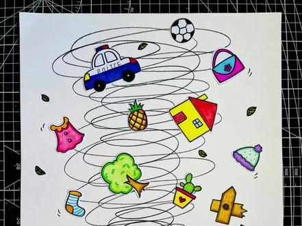 龙卷风》中大班#创意美术 #简笔画 #幼儿园 #幼师