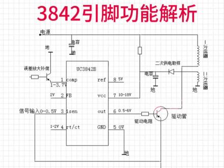 3842电源管理芯片引脚定义#电气工程