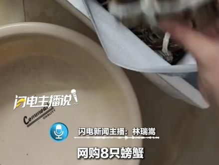 网购8只螃蟹称死了6只要求退款?卖家发现死蟹疑似AI合成。买家因造假被行拘8日,退款被全额追回。#网购 #大闸蟹 #AI