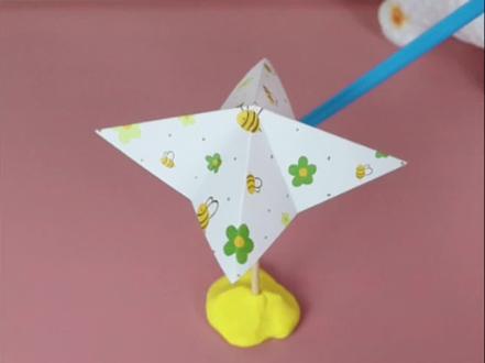 科学小实验,听话的四角星,陪孩子玩起来吧#科学小实验 #手工diy