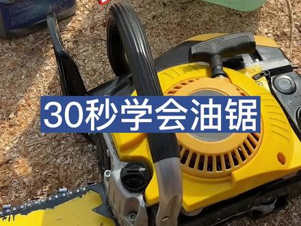 #锯树神器推荐 30秒学会使用油锯!#油锯 #油锯安装方法 #国美真选