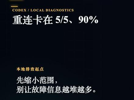 Codex 重连卡在 5/5、90%?按这套顺序排查 Codex 出现“重新连接 5/5,进度卡在 90%”时,先别急着重装。用彻底退出、极简线程、空白项目建立对照,再逐层检查对话负载、工具输出、登录状态、插件、项目目录和本机资源。关键不是多改设置,而是每次只验证一个变量。
话题:
#Codex #AI工具 #故障排查 #本地环境 #效率工具