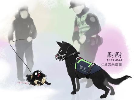 泰迪:妈妈我要回家!! @抖音小助手 #画一个故事 #艺术在抖音 #当小家伙遇到了警犬 #遇到你就变小怂包 #当哈士奇遇到警犬 (根据源视频 @小鹿家的豆皮姐弟 创作)