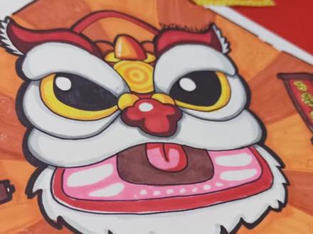 #春节我在岗 #舞狮 #儿童画 #卡通 #新年快乐 #2021顺顺利利 @DOU+小助手
