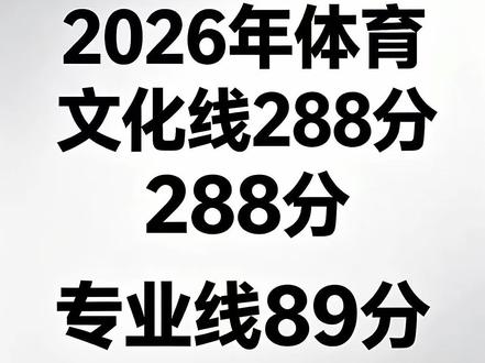 2026年江西省体育类统考本科文化线288分 专业线89分!#高考分数线体育类 #高考 #学生时代 #抖音