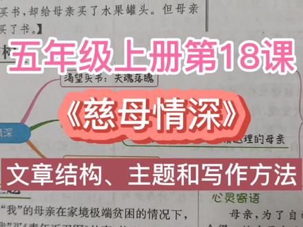 五年级上册18课《慈母情深》结构、主题和写作方法