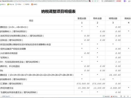 汇算清缴:纳税调整项目明细表#会计实操 #记账报税 #汇算清缴