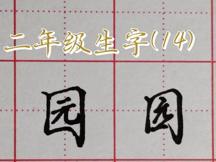 二年级写字表:园字的写法技巧#硬笔书法#楷书#行书#行楷#传统文化