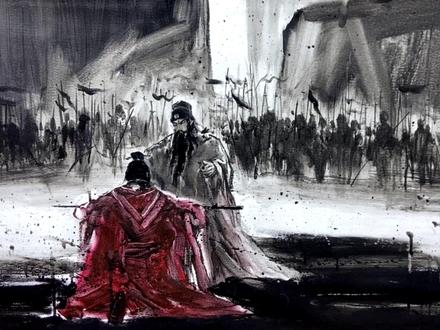 如果曹操不跪求饶……他能在华容道杀出重围吗?#历史人物 #三国演义#曹操败走华容道 #水墨画 #手绘