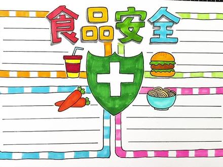 食品安全手抄报,简单又漂亮 #手抄报 #食品安全 #节约粮食