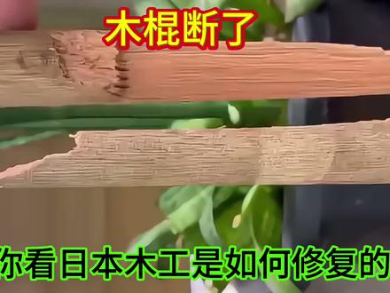 木棍断裂,你看日本木工是如何修复的,这方法也太先进了!