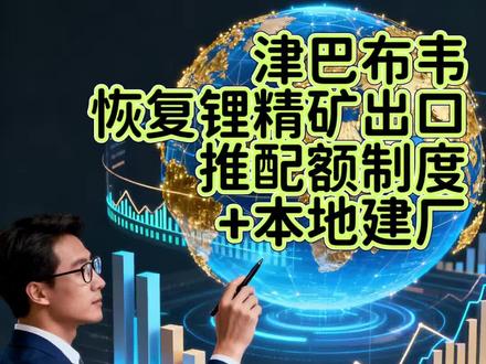 2026年4月8号,津巴布韦突然出手,恢复锂精矿出口,但同时推出出口配额,还下了死命令,所有企业必须在2027年1月1号之前,在当地建成本地加工设施,到期不达标,直接禁止出口。
#津巴布韦 #出口 #锂精矿 #配额 #外贸