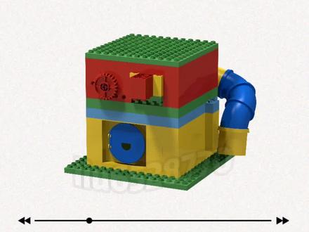 乐高大颗粒9656作品全自动滚筒洗衣机