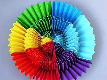 用彩纸给孩子折好玩的新年翻翻乐#亲子手工 #折纸教程 #翻花 #动手能力 #手工diy