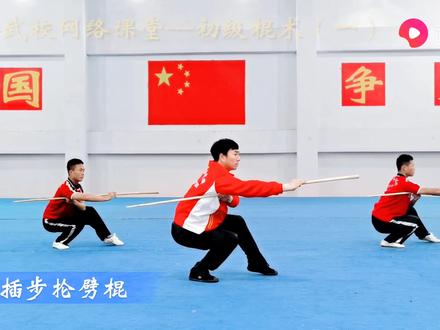 《初级棍术》第一段#少年强则国强 发扬传承精武精神 武术套路