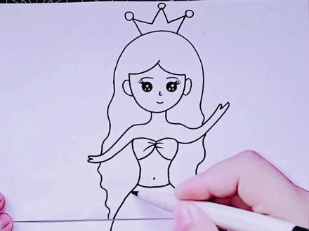 一起来画美人鱼折叠画#折叠画