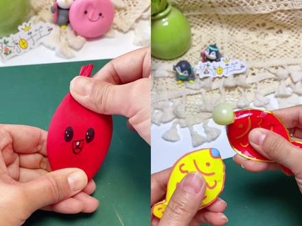 解压好玩的变脸捏捏乐,做起来很简单#手工 #手工diy #自制玩具 #捏捏乐 #简单小手工